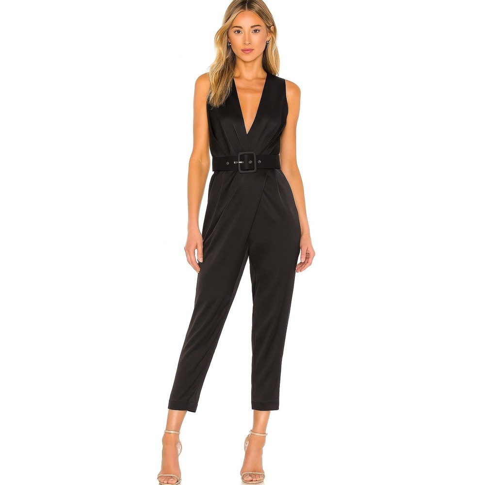 Misha Collection Kaela Pantsuit Black Sleeveless‎ Jumpsuit *Missing Belt* 8
